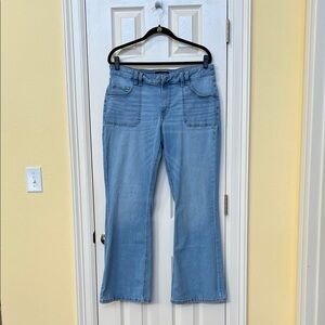 Aeropostale Women Light Blue Low Rise Flare Jeans Sz 16 Boho Hippie Grunge Whims